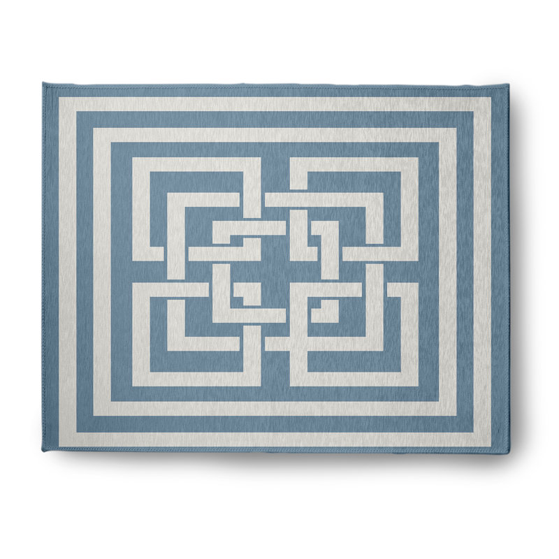 Chenille Geometric Indoor / Outdoor Rug, Rectangle 8' x 10'