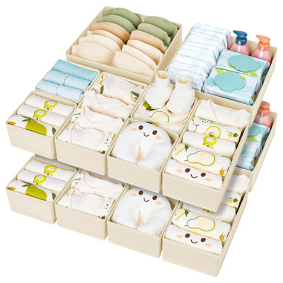 Organisateur de tiroir 15 pièces Storage Rangement pliable pour vêtements de bébé et organisateur de commode D Séparateurs de commode d'organisation de chambre de bébé