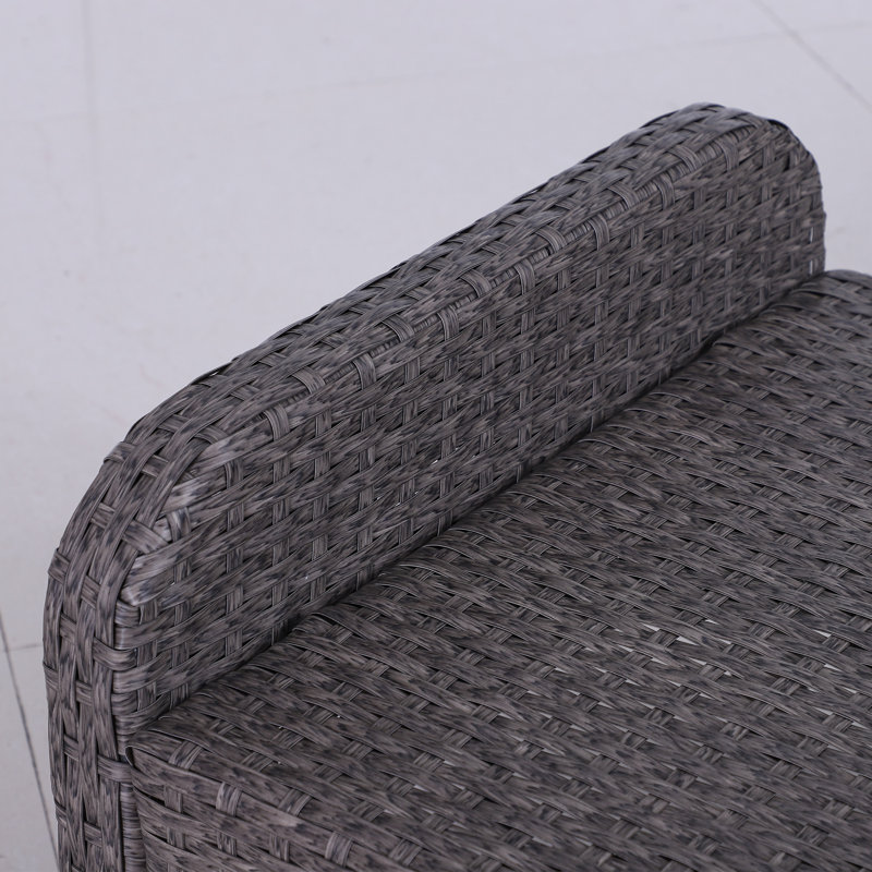 Garman 2 Seater Rattan Conversation Set, Dark Grey