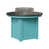 Plateau martelé noir avec base bleu Aruba sélectionné