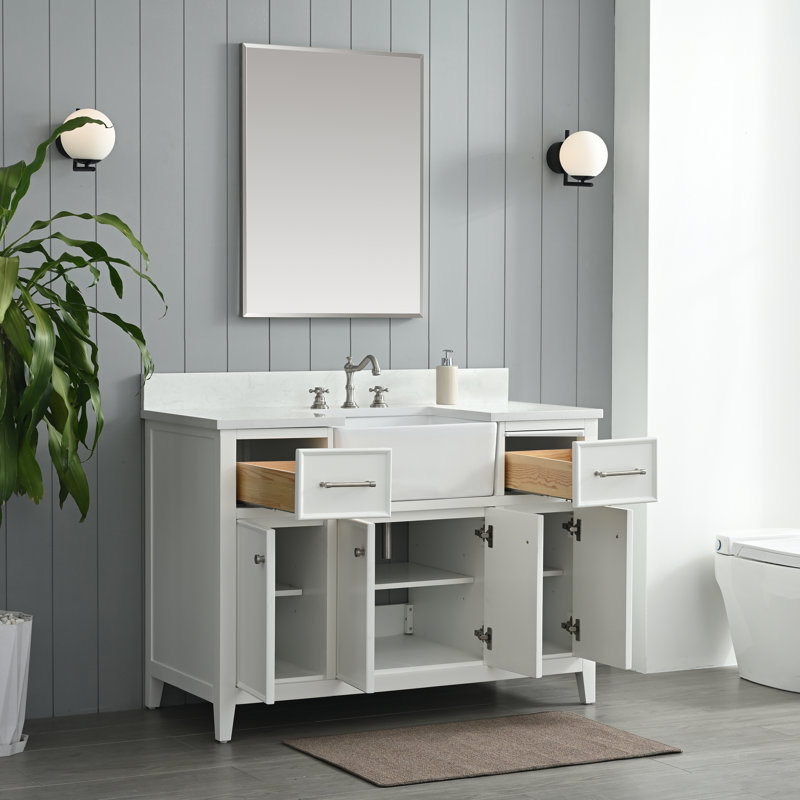 Meuble-lavabo simple 48 po Aisa, Blanc