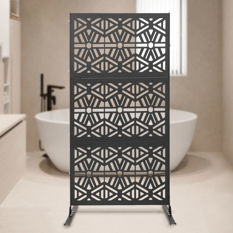 Decorative Panels Privacy Screen, Black