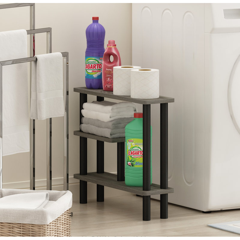 Étagère de rangement compacte à économie d'espace H 18,35 po x l 20,87 po x P 5,71 po Messenger, Gris chêne français/noir