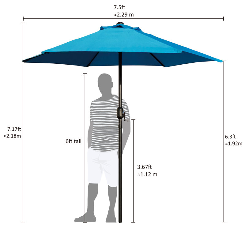 Tempo Market Umbrella, Aqua, 90''