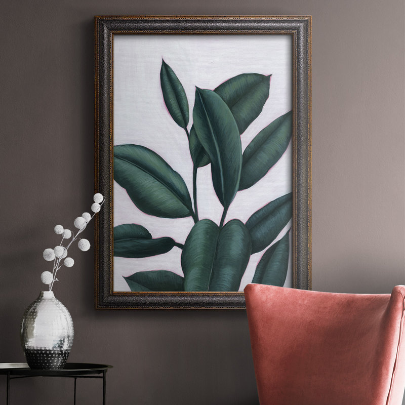 Verdic Ficus I, toile encadrée de qualité supérieure - prête à être accrochée, H 36 po x l 24 po x P 2,5 po
