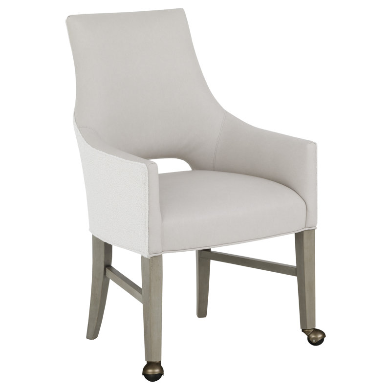 Fauteuil en cuir, Mica, Perle 1181