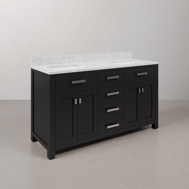 Ensemble de meuble-lavabo double 60 po Minnetrista, Espresso