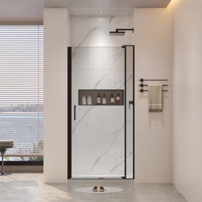 Left And Right Opening Universal Pivot Shower Door, Open Outside, With 1/4" And 5/16" Tempered Glass