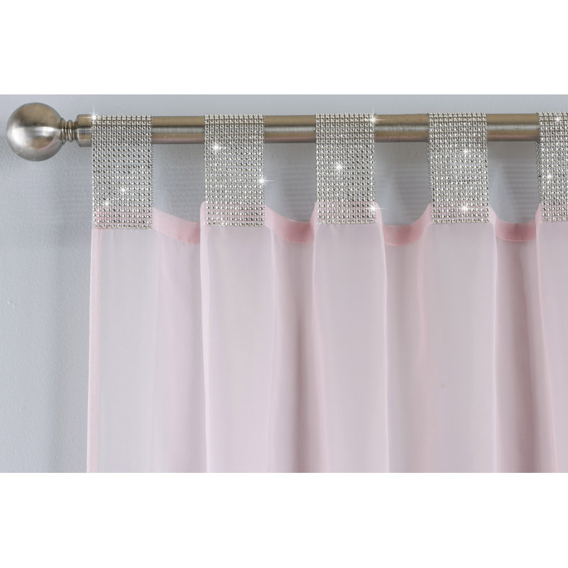 Burger Sheer Curtain Single Panel, Blush, 140 W x 122 D cm