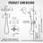 14 Inches Shower Faucet Sets Complete, All Metal Rainfall Shower Head And Handle Set, Extended Downward Diverter, Extension Arm Pressure Balance Rough-in Valve And Tub Spout Included-128941048