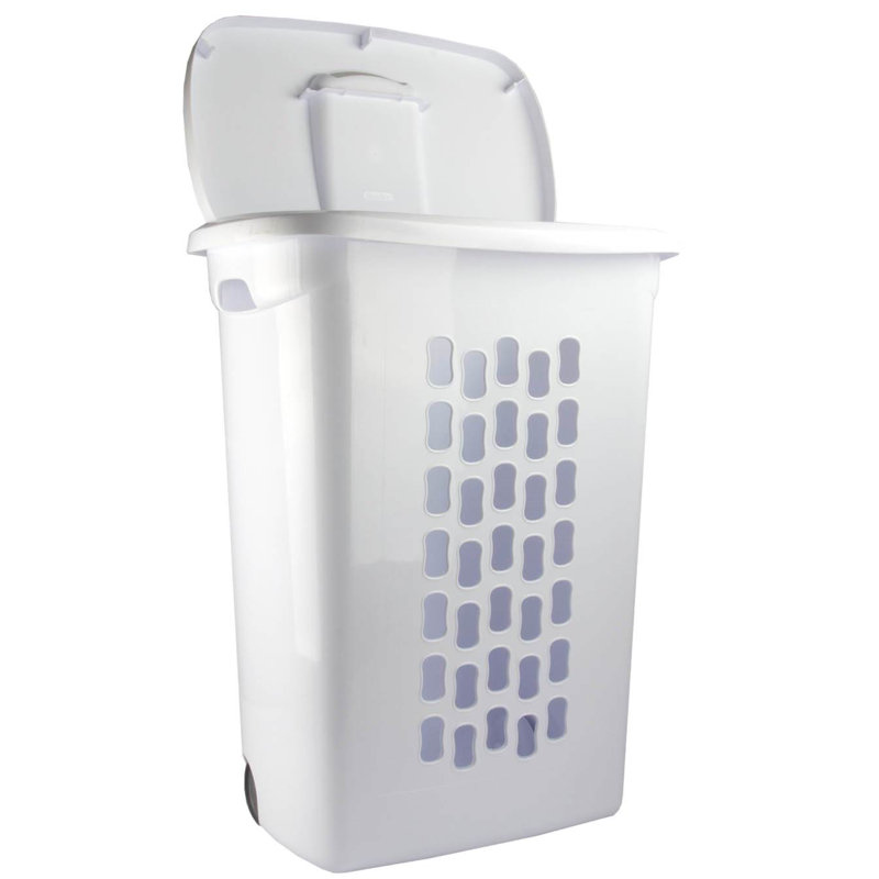 Panier à linge avec roulettes Sterilite Ultra avec couvercle, poignée et roulettes pour faciliter le roulement des vêtements