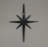Mid-Century Modern matte black cast iron 8-point compass star wall hangings, set of 3 — 8.75x0.25x12, 7x0.25x8.75, 5.75x0.25x6.75 in-11631097