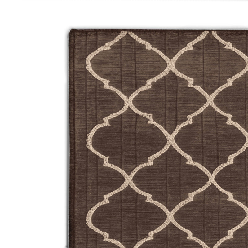 Tapis brun intérieur et extérieur Trellis, Rectangle 4pi x 6 pi