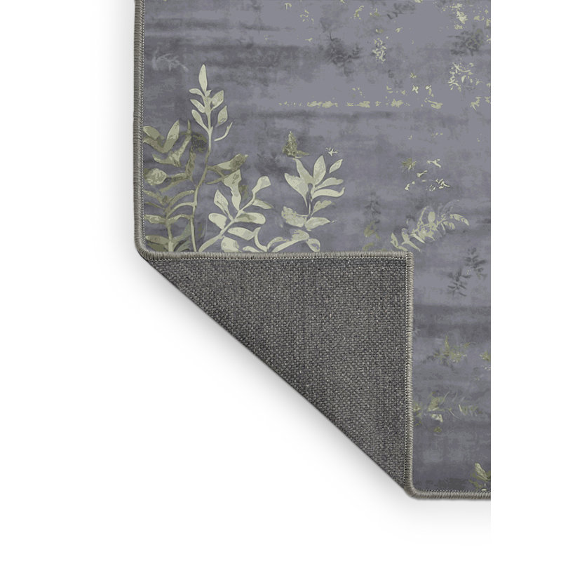 Tapis gris soyeux et moelleux, Rectangle de 5 pi x 8 pi