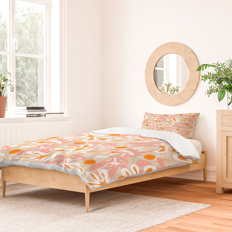 Ensemble de housse de couette en microfibre orange 3 pièces, Housse de couette simple très longue + 1 taie d'o