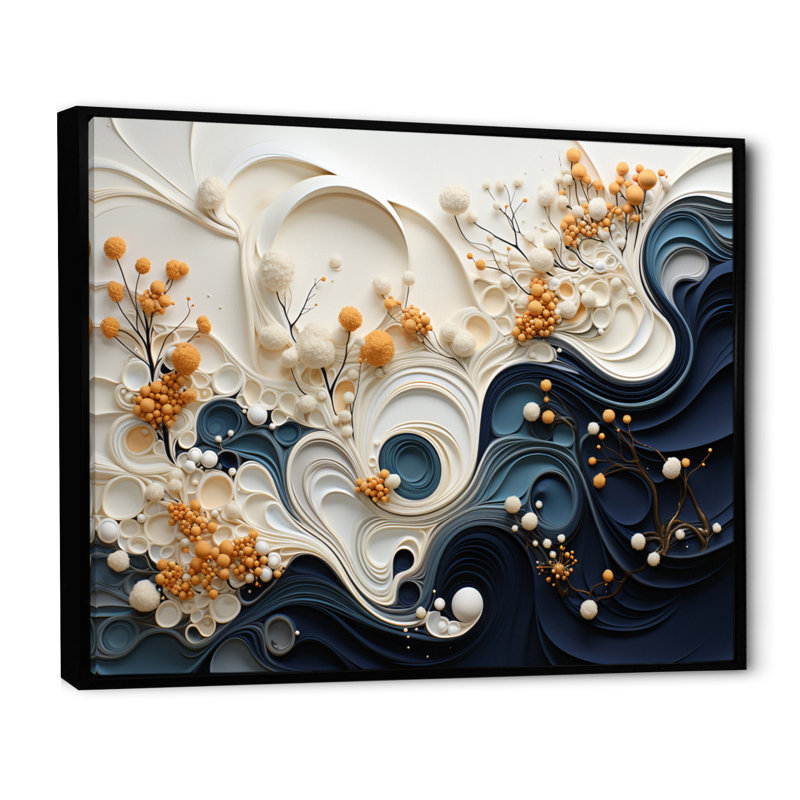 Geraldinne, encre liquide Spiralscape III - spirales abstraites, impressions encadrées, H 24 po x l 32 po x P 1 po