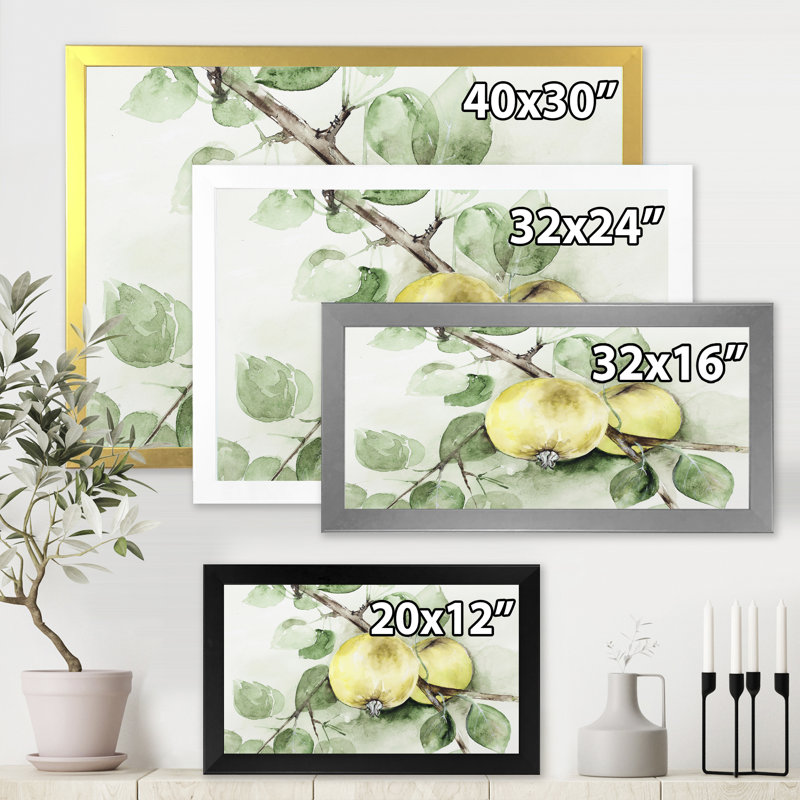 Appels - reproduction de cadre photo sur toile, H 30 po x l 40 po x 1,5 po, Noir