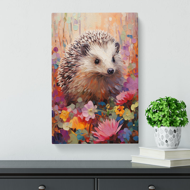 Hedgehog Impressionism - Wrapped Canvas, 60cm H x 40cm W x 3cm D