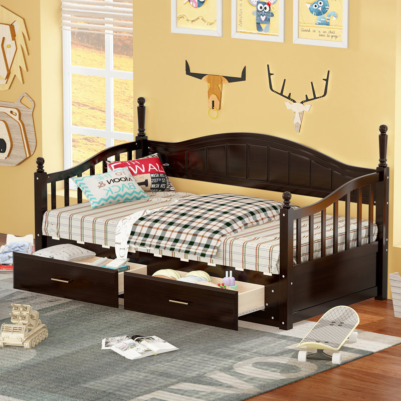 2 Drawers Daybed With Trundle, Espresso