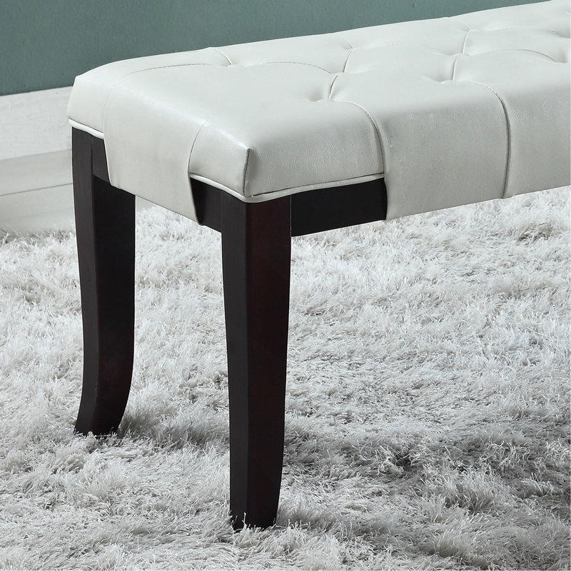 Linon Tufted Ottoman Bench, White