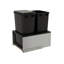 LEGRABOX Double 35 pte Poubelle escamotable en acier inoxydable / noire avec fermeture en douceur BLUM pour armoires sans cadre de 18 po-94679844-23617905-115789036