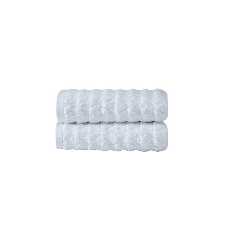 Spotts Midweight Jacquard Hand Towel, White