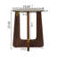 Table d'appoint 19,69 po ronde en pierre frittée avec base en bois massif, table d'appoint Mid-Century pour le salon-391898078