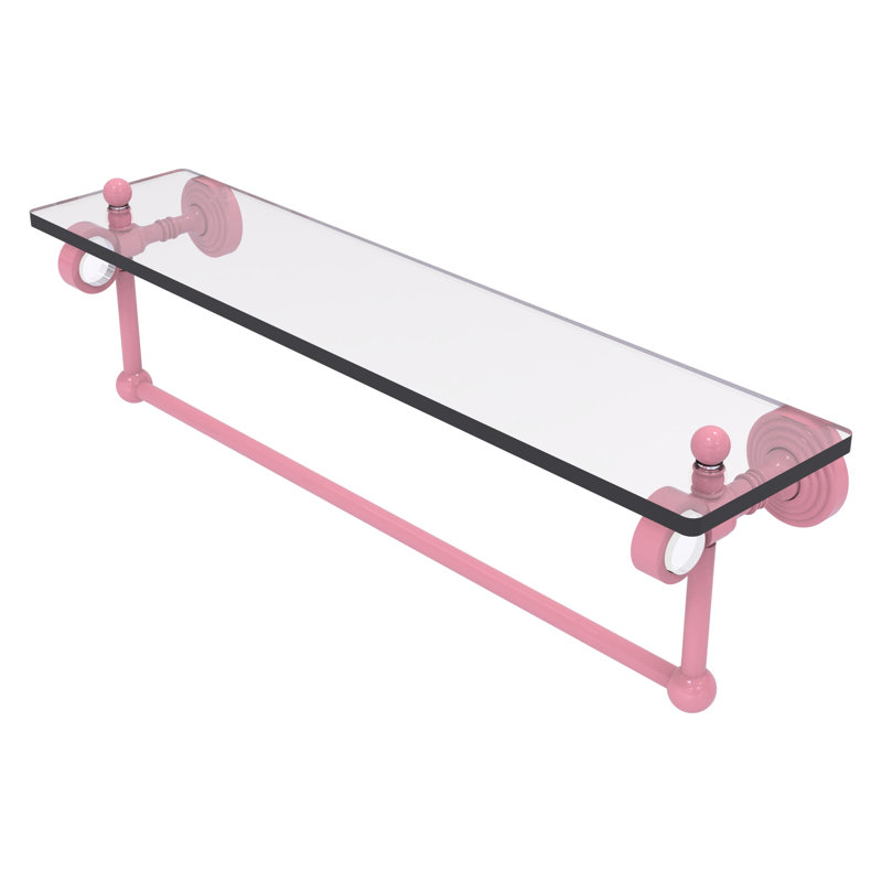 Pacific Grove Floating Shelf with Towel Bar, 6.4" H x 16" W x 5.125" D, Mediterranean Blue