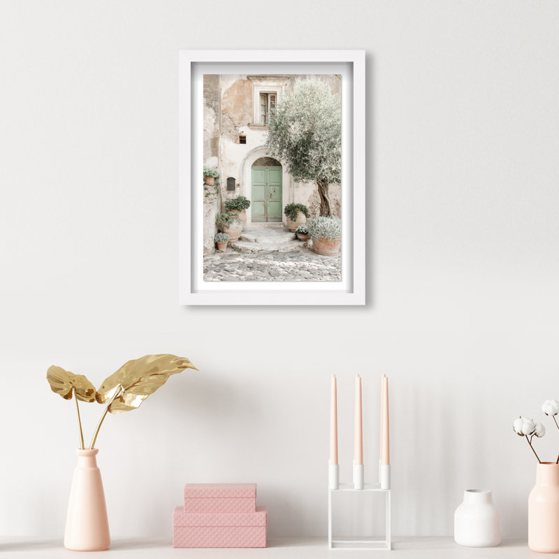 Mint Door I Shadowbox Architecture Print by Oliver Gal, Black Frame, 10 x 15, 11.5"H x 16.5"W, Black Shadowbox