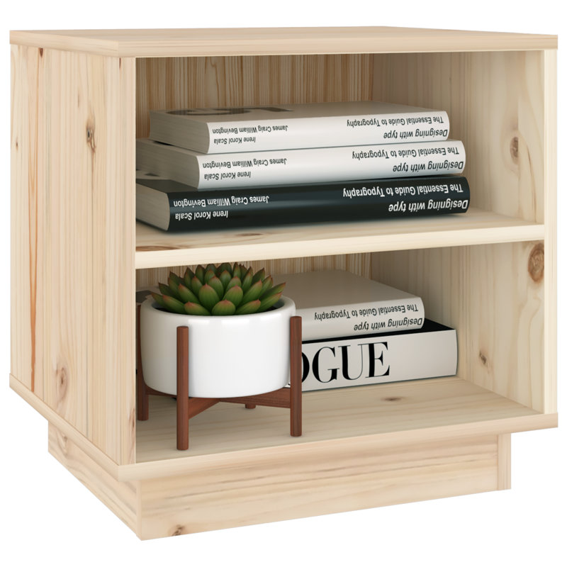 Moncton 40cm W Solid Wood Bedside Table, Set of 2, Oak