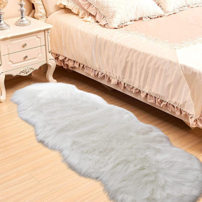 Tapis blanc moelleux, deux couleurs disponibles, tapis à poils longs fantaisie