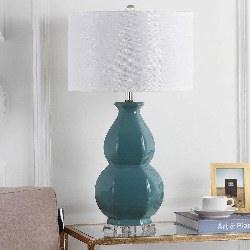 Aiza Ceramic Table Lamp, Egg Blue