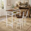 Ensemble de table de bar 3 pièces avec 2 tabourets, structure en métal et tablette de rangement, table haute moderne avec plateau en bois pour cuisine, salle à manger et salon