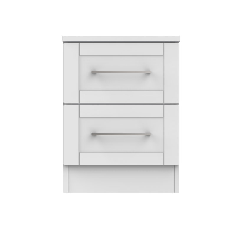 Fully Assembled Aironas 2 Drawer Bedside Table