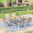 Ensemble repas 63 "avec très grande table rectangulaire et 6 chaises empilables