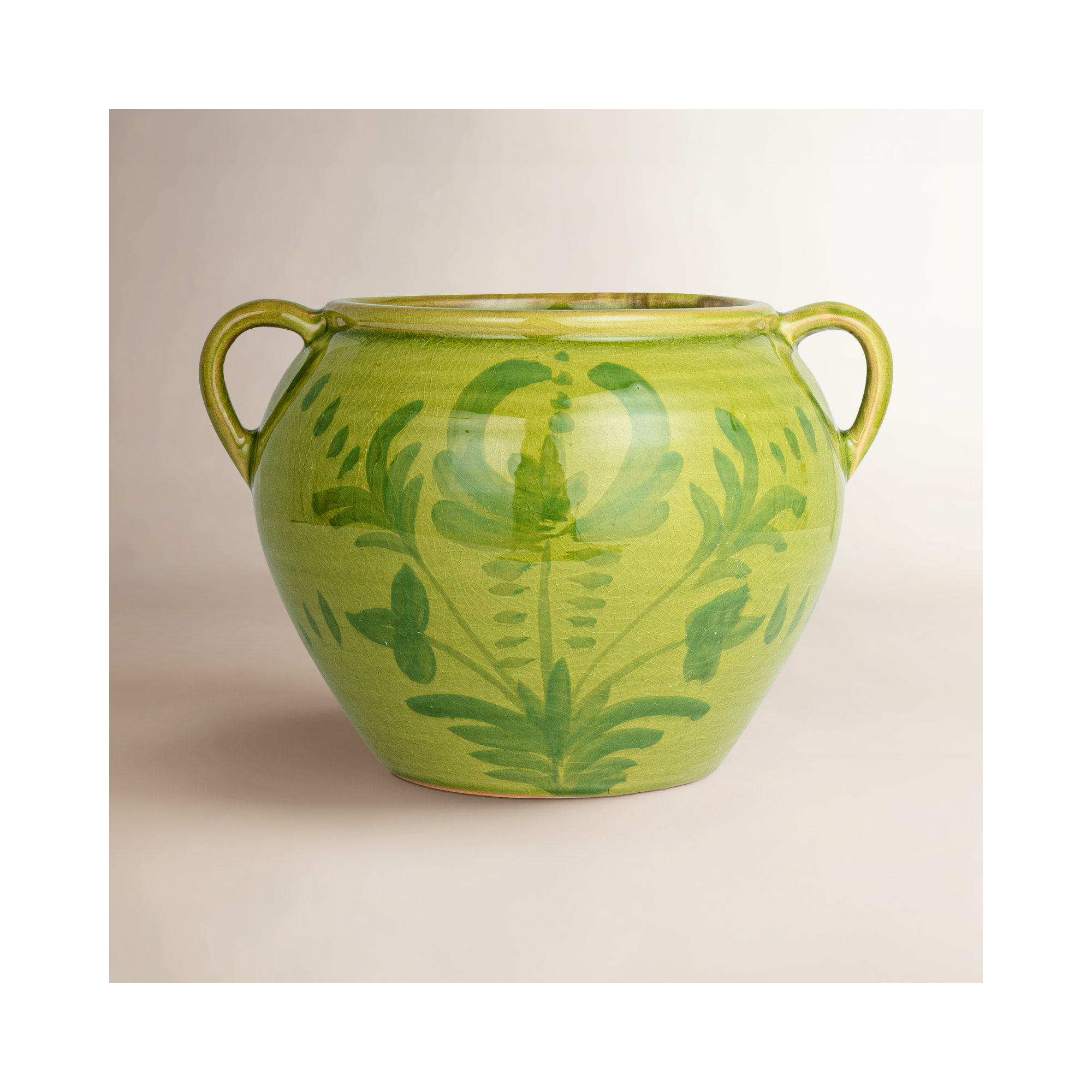 Havrilka Hand-Painted Reactive Glaze Terracotta Urn