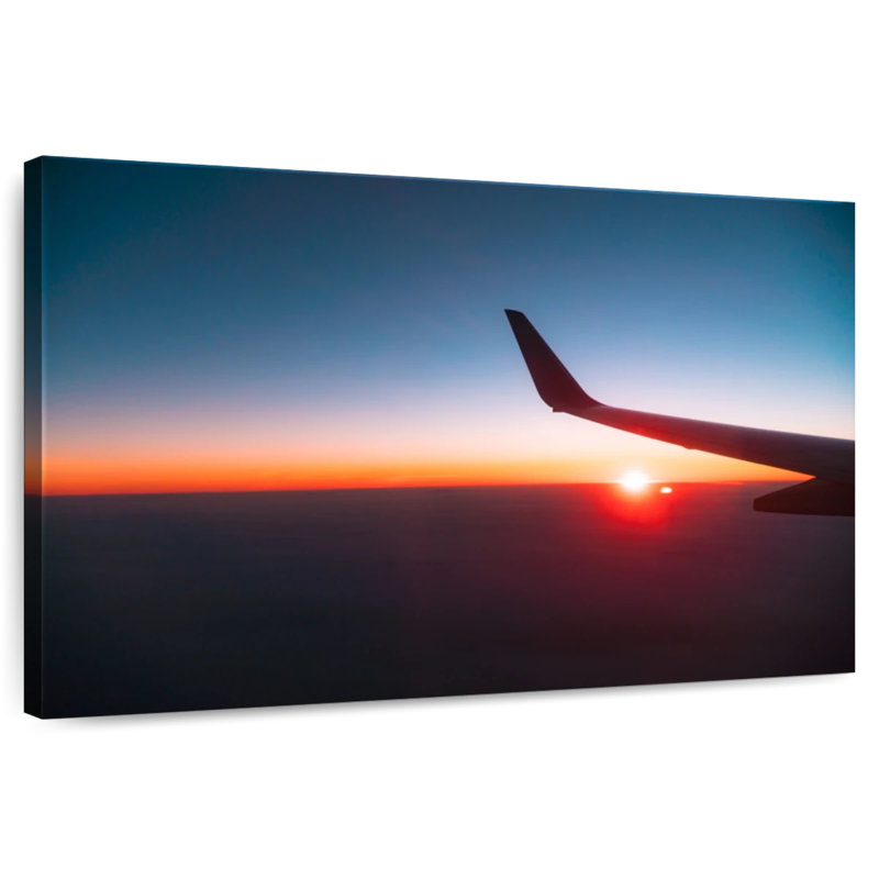 Coucher de soleil sur une aile d'avion Alvord, H 8 po x l 12 po