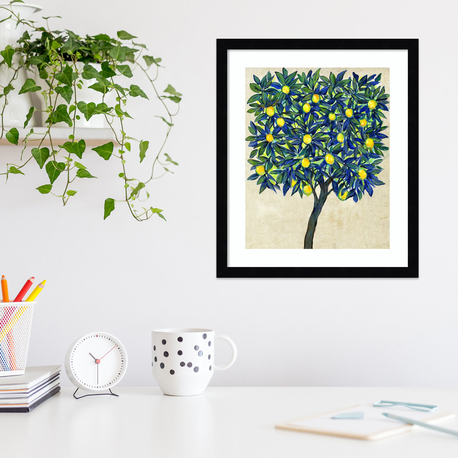 Lemon Tree Composition II by Tim Otoole, 18.25" H x 15.38" W x 0.88" D, Black