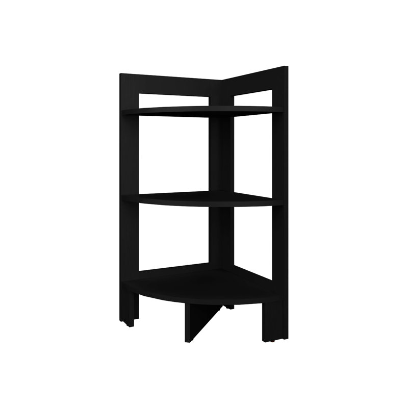 Armoire de coin 3 tablettes, (3 tablettes) H 32,29 po x l 15,56 po x P 15,2 po, Noir