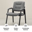 Chaises de réception empilables en similicuir - Ensemble de 8 | Siège de bureau pour les halls d'entrée, les cabinets et les salles d'attente-88659436