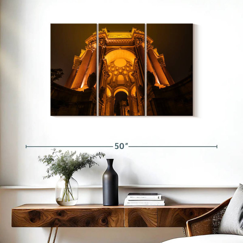Palais des beaux-arts la nuit, H 24 po x l 38 po