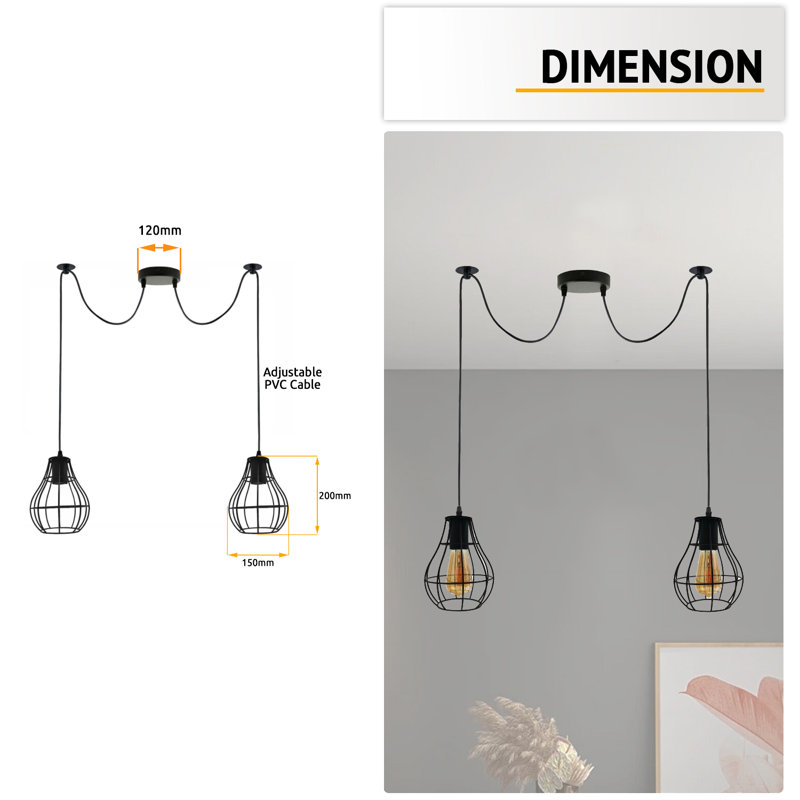 Clowe 2 - Light Black Cluster Pendant
