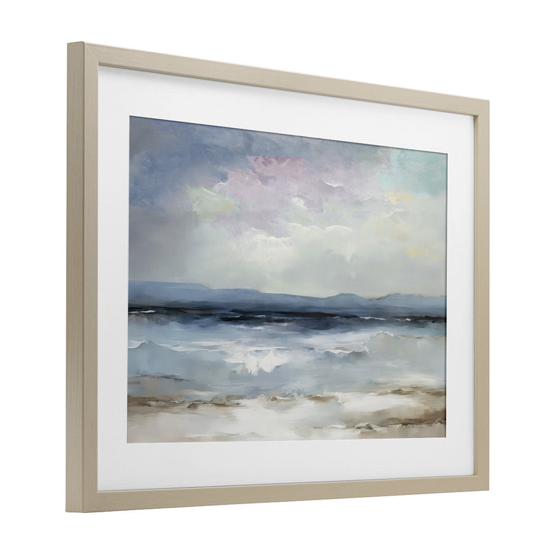 «Coastal Sea Of Sighs», reproduction sous verre encadrée, design par Annabelle Hall, H 14 po x l 20 po
