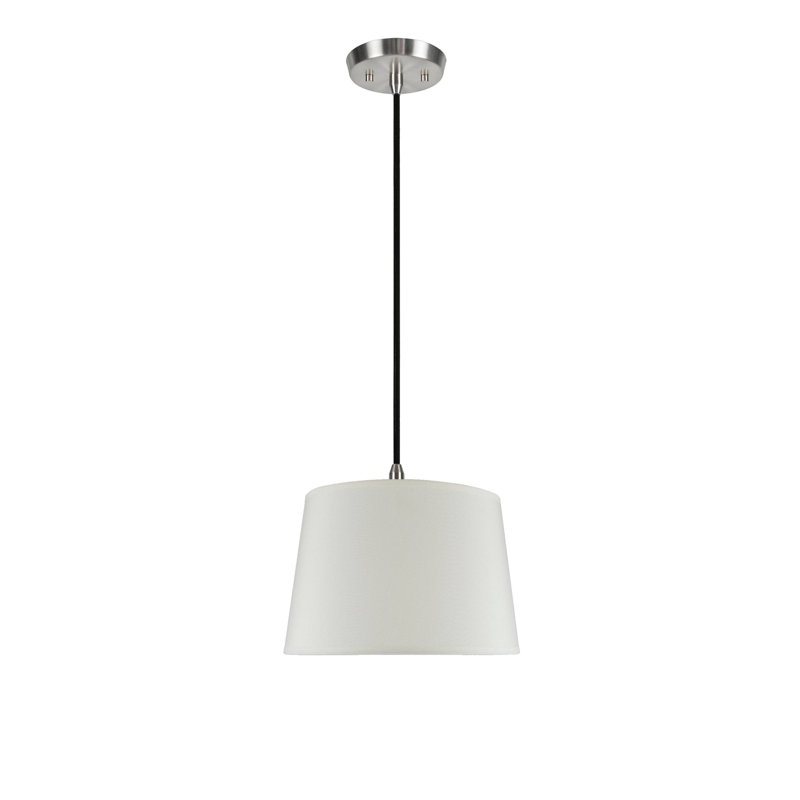 Luminaire tambour à tambour simple 1 lumières Hemsworth, H 8 po x l 12 po x P 10 po, Blanc