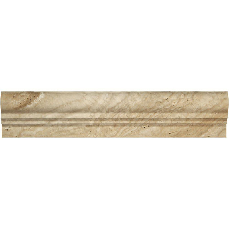 Valencia 2 1/2" x 12" Double Step Chair Rail Travertine Look Wall Liner