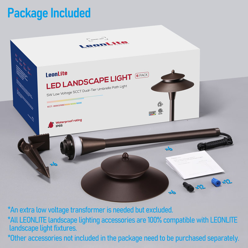 5cct Led Landscape Pathway Lights, Double Layer Landscape Lighting, Oil Rubbed Bronze