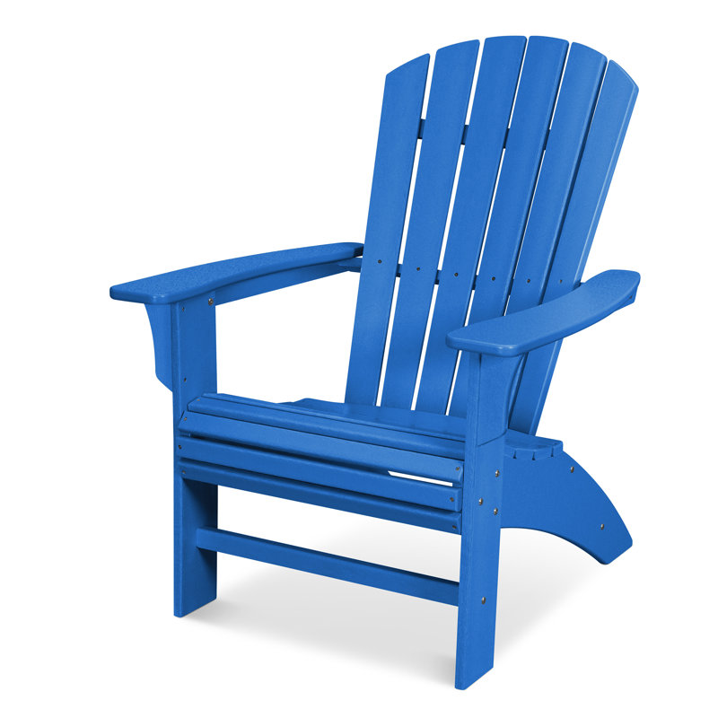 TREX Outdoors Yacht Club Curveback Adirondack Chair, Pacific Blue