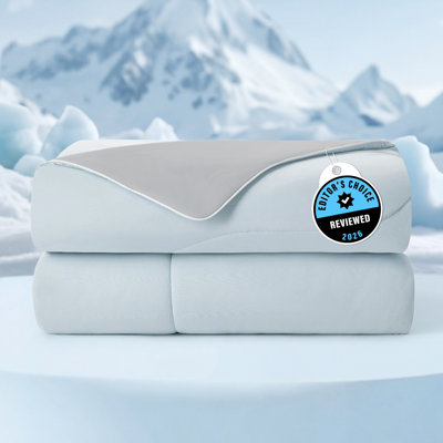Cooling Comforter for Hot Sleepers – Reduces Skin Temp 2–5°C, Fluffy Down Alternative Fill, Machine Washable, All-Season Blanket for Night Sweats