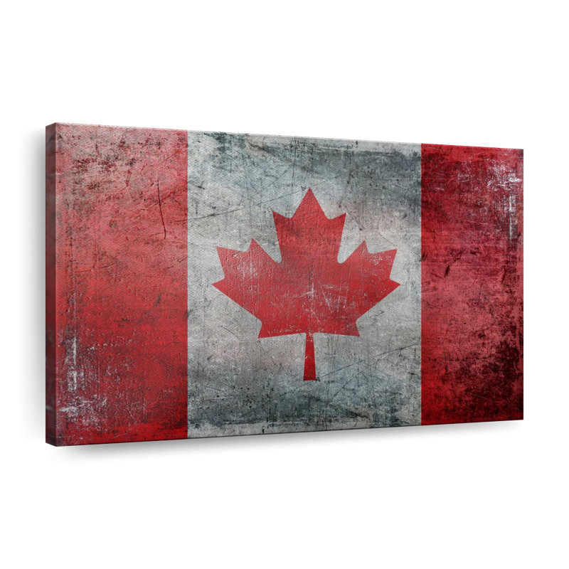 Impression sur toile du drapeau du Canada, H 16 po x l 24 po x P 1,25 po