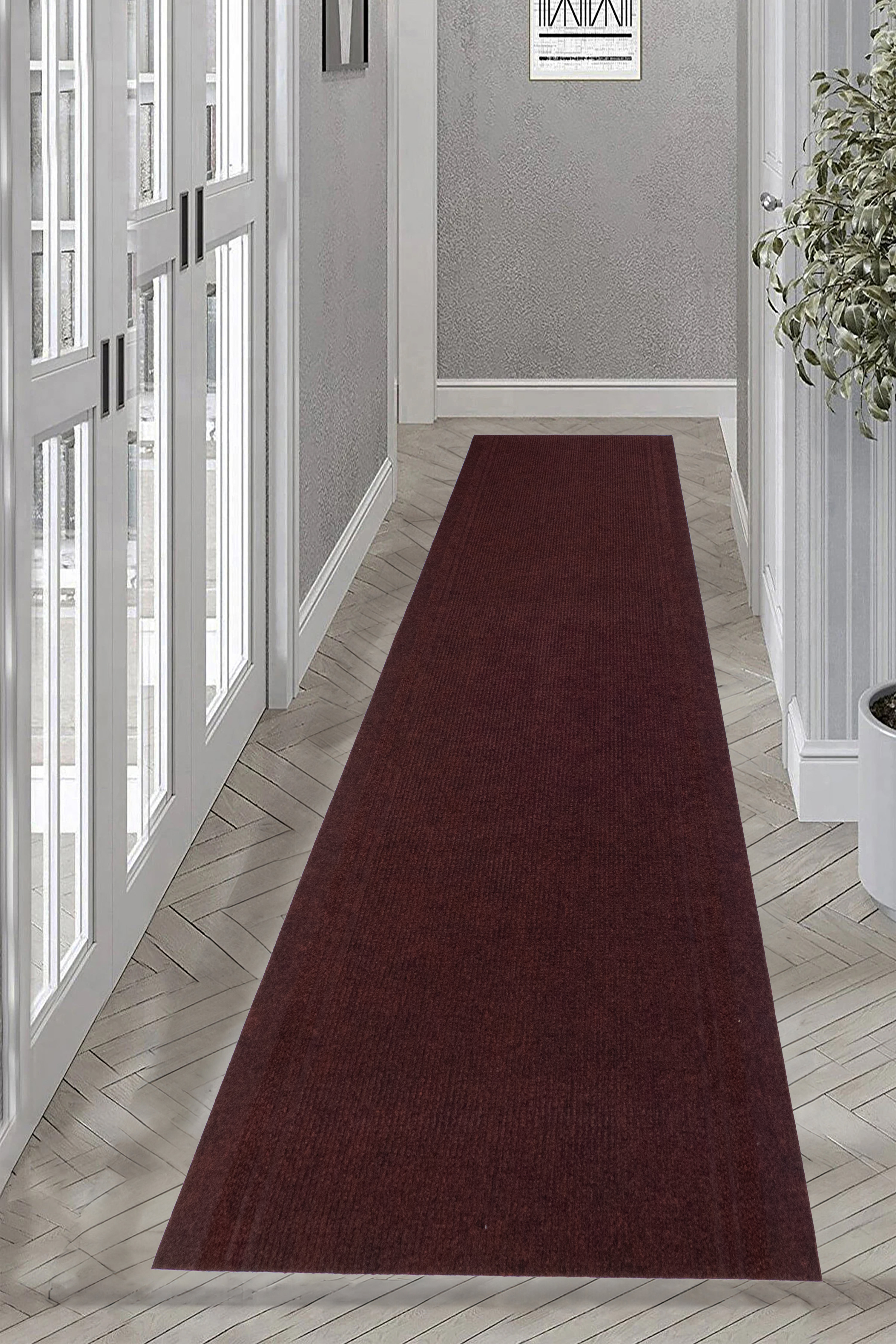Ebern Designs Light Weight Indoor / Outdoor Slip Resistant Dark Red ...